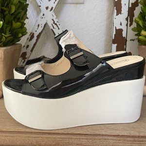 NEW Two-tone Women's Shoes Slip-on Sandals Size 38